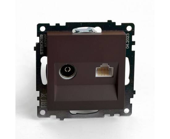 Розетка телевизионная 1-местная Stekker GLS00-7106-04 Катрин 49185