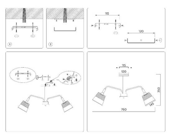 Люстра на штанге Ambrella Light Modern Losk TR4737, изображение 3