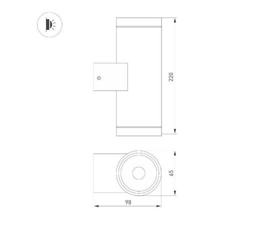 Уличный настенный светильник Arlight LGD-RAY-WALL-TWIN-R65-2x12W Warm3000 044231, изображение 2