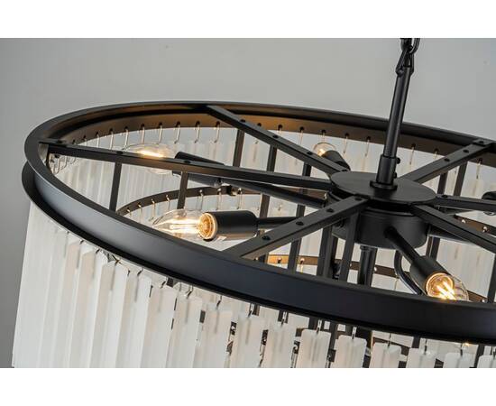 Подвесная люстра Delight Collection 1920s Odeon KR0387P-10A black/frost, изображение 6