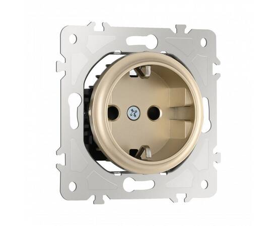 Розетка с заземлением и шторками Arte Milano 202.40-1.shampan, изображение 7