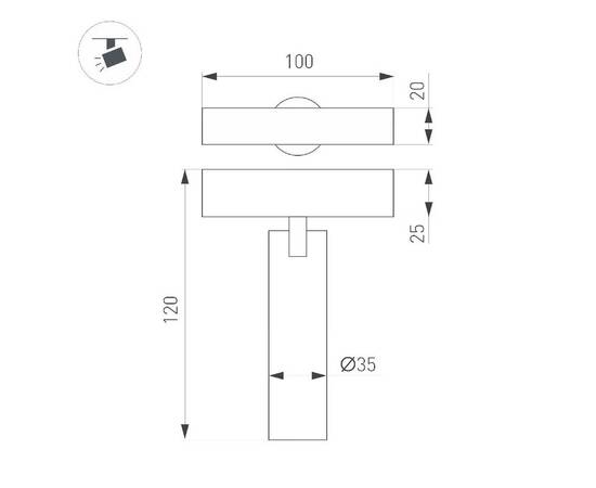 Трековый магнитный светильник Arlight MAG-SPOT-25-R90-9W Warm3000 050045, изображение 4