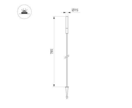 Ландшафтный светильник Arlight KT-CATALI-BOLL-H785-0.5W Warm3000 (BK, 160 deg, 24V) 050682, изображение 2