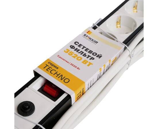 Сетевой фильтр 3-местный с/з Stekker Techno HM22-31-05 50146, изображение 10