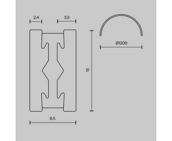 Шинопровод накладной/подвесной Maytoni Flarity TRX154-2SR-D1200-B, изображение 7