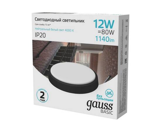 Настенно-потолочный светильник Gauss Basic 193411312B