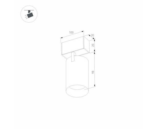 Трековый светодиодный светильник для магнитного шинопровода Arlight Mag-Spot-25-R90-9W Warm3000 0336, изображение 2