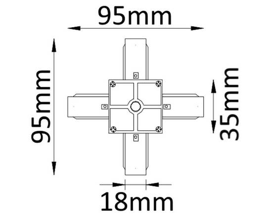 Соединитель X-образный однофазный Crystal Lux CLT 0.211 04 WH, изображение 2
