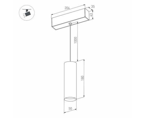 Трековый светодиодный светильник для магнитного шинопровода Arlight Mag-Spot-Hang-45-R50-7W Day4000 027008, изображение 6