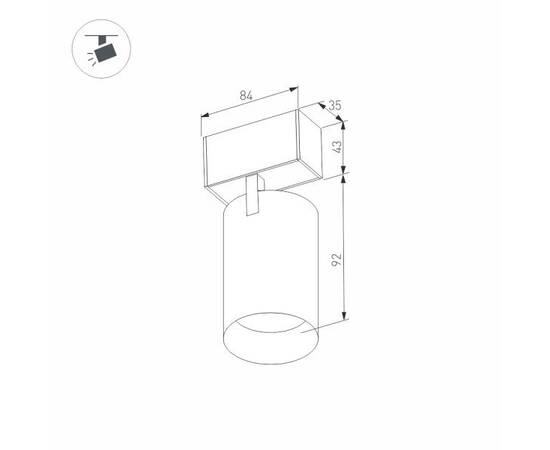 Трековый светодиодный светильник для магнитного шинопровода Arlight Mag-Spot-45-R85-12W Day4000 0326, изображение 2