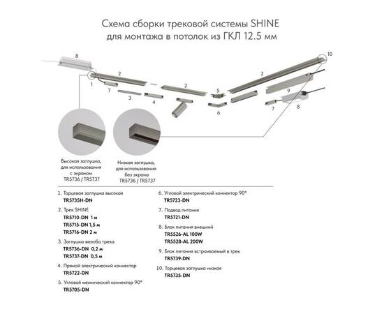 Угловой соединитель для магнитного шинопровода Denkirs Shine Hide TR5705-DN, изображение 3