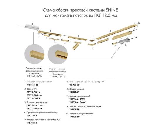 Угловой соединитель для магнитного шинопровода Denkirs Shine Hide TR5705-SB, изображение 3