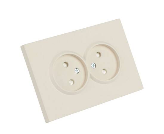 Розетка 2-местная с защитной шторкой Stekker Эмили б/з 250В 16А RST16-5116-08 кашемир soft touch 499, изображение 2