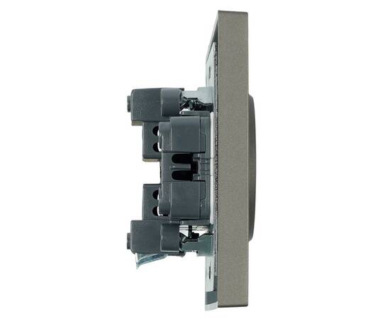 Розетка 2-местная с защитной шторкой Stekker Эмили б/з 250В 16А RST10-5116-09 антрацит soft touch 49, изображение 4