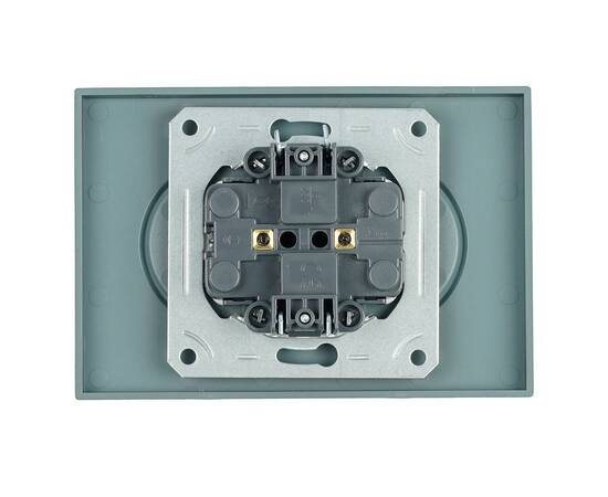 Розетка 2-местная с защитной шторкой Stekker Эмили б/з 250В 16А RST10-5116-09 антрацит soft touch 49, изображение 5