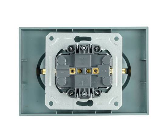 Розетка 2-местная с защитной шторкой Stekker Эмили с/з 250В 16А RST16-5114-09 антрацит soft touch 49, изображение 5