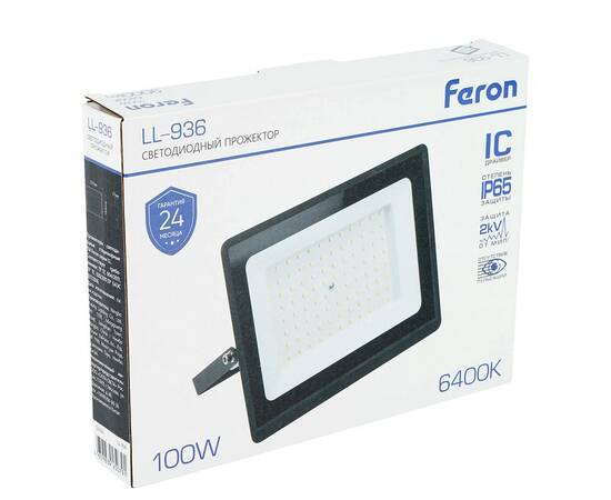 Светодиодный прожектор Feron LL-936 IP65 100W 6400K 52109, изображение 10