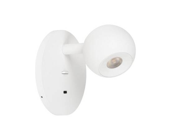 Настенный светильник Arlight SP-OTTORI-WALL-CHARGE-6W Warm3000 (WH, 30 deg, 230V, USB-C) (IP20 Метал