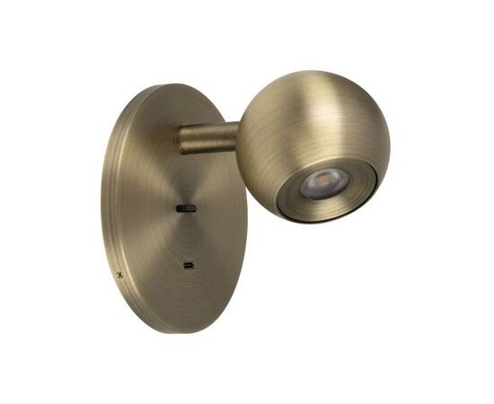 Настенный светильник Arlight SP-OTTORI-WALL-CHARGE-6W Warm3000 (BR, 30 deg, 230V, USB-C) (IP20 Метал