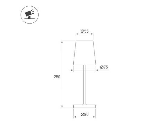 Настольная лампа с аккумулятором Arlight SP-DAISY-TAB-1.5W Warm3000-MIX (RS, 90 deg) (IP54 Металл) 0, изображение 4