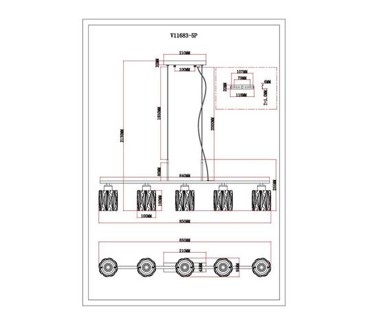 Подвесная люстра Moderli Prismique V11683-5P, изображение 6
