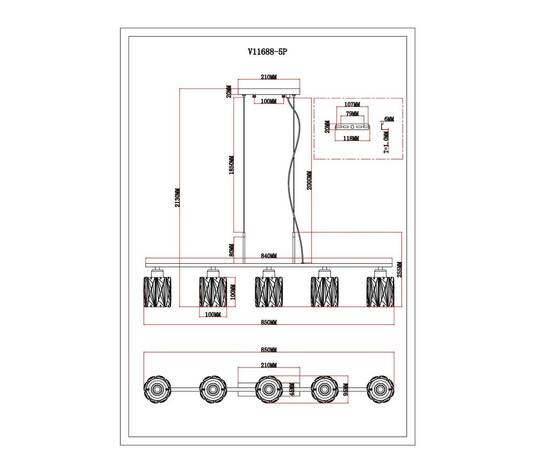 Подвесная люстра Moderli Prismique V11688-5P, изображение 7