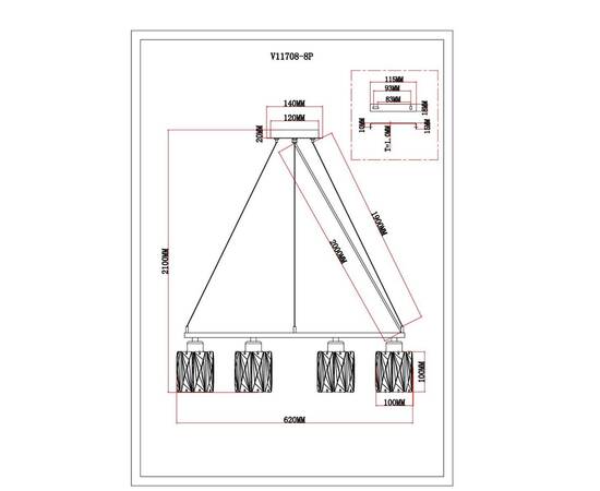 Подвесная люстра Moderli Prismique V11708-8P, изображение 6