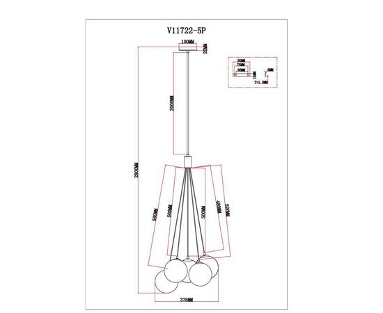Подвесной светильник Moderli Renny V11722-5P, изображение 7