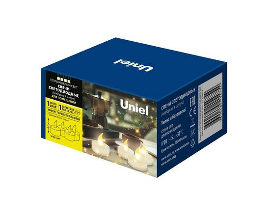 Набор свечей светодиодных Uniel ULD-F070 WARM WHITE TEACANDLE SET4 UL-00008592, изображение 9
