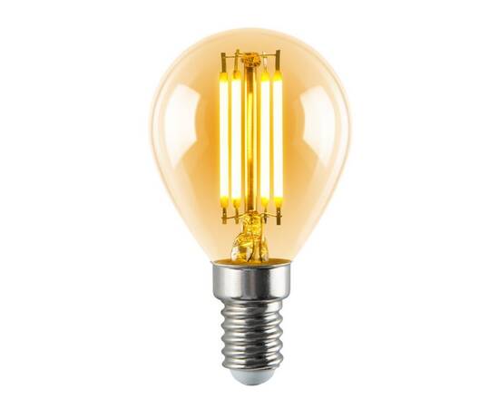 Лампа светодиодная филаментная Volpe E14 5W груша янтарная LED-G45-5W/AMBER/E14/VLF UL-00009159