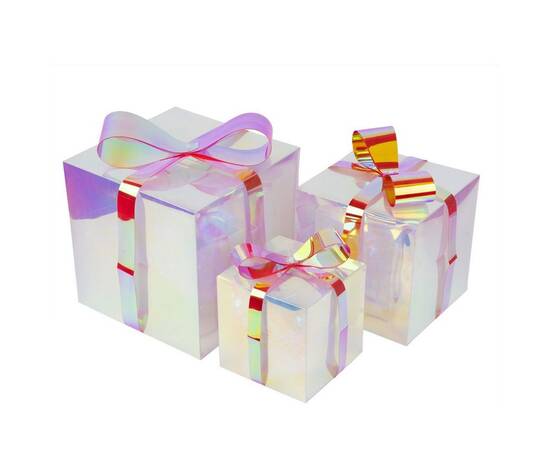 Светильник декоративный Коробки с подарками. с USB проводом. Набор из 3штук Uniel ULD-R509 USB GIFTB