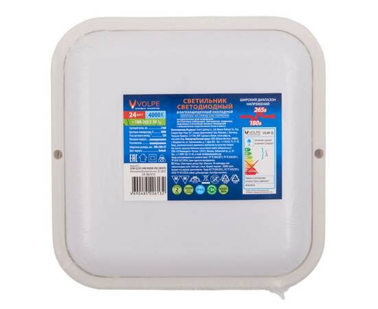 Накладной светильник влагозащищенный Volpe ULW-Q229 24W/4000K IP65 WHITE UL-00013192, изображение 7