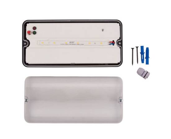 Светильник светодиодный влагозащищенный с БАП Uniel ULW-K25B 6W/4000K/EMG IP65 BLACK UL-00013353, изображение 5