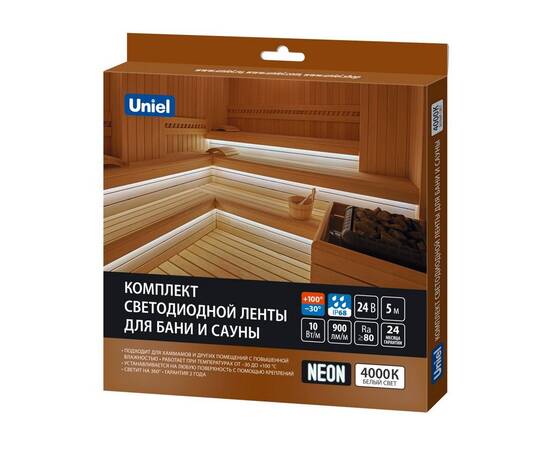 Комплект гибкого неона Uniel ULS-N40-2835-120LED/m-16mm-IP68-DC24V-10W/m-5M-4000K NEON SET01 UL-0001, изображение 7