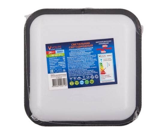 Накладной светильник влагозащищенный Volpe ULW-Q229 24W/4000K IP65 BLACK UL-00013195, изображение 7