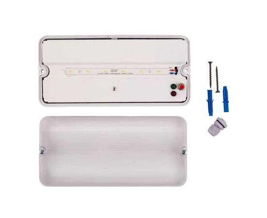 Светильник пылевлагозащищенный Uniel ULW-K25B 6W/4000K/EMG IP65 WHITE UL-00013352, изображение 5