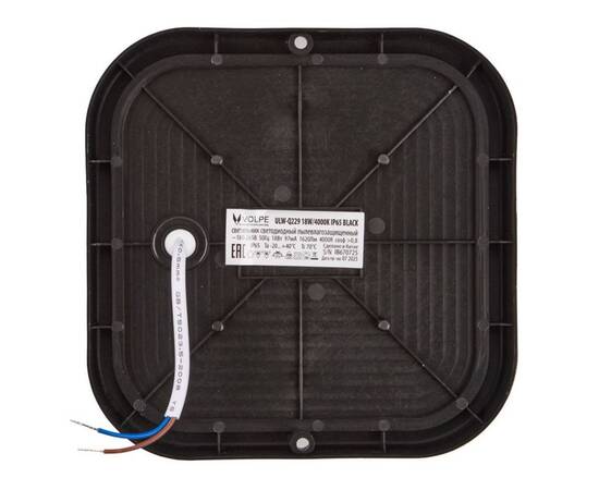 Накладной светильник влагозащищенный Volpe ULW-Q229 18W/4000K IP65 BLACK UL-00013194, изображение 2