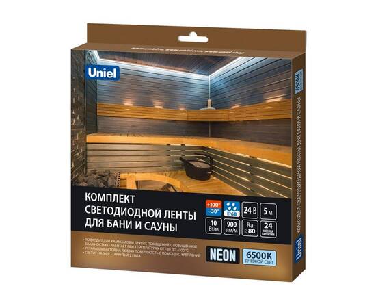 Комплект гибкого неона Uniel ULS-N40-2835-120LED/m-16mm-IP68-DC24V-10W/m-5M-6500K NEON SET01 UL-0001, изображение 7