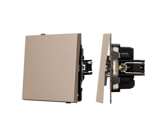 Механизм выключателя одноклавишный проходной Arlight SWT-TENDO-MKP1-PL-GD (230V, 10A) 054043