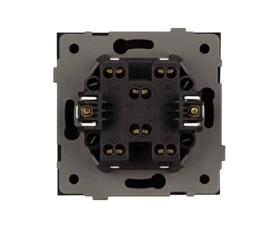 Механизм выключателя одноклавишный перекрёстный Arlight SWT-TENDO-MKX1-PL-BK (230V, 10A) 054055, изображение 2