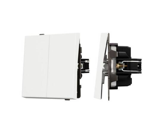 Механизм выключателя двухклавишный непроходной Arlight SWT-TENDO-MK02-SFPL-WH (230V, 10A) 054547