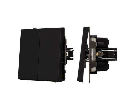 Механизм выключателя двухклавишный проходной Arlight SWT-TENDO-MKP2-SFPL-BK (230V, 10A) 054553