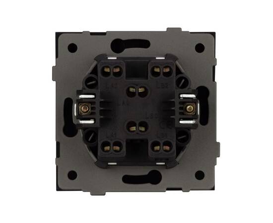 Механизм выключателя двухклавишный проходной Arlight SWT-TENDO-MKP2-SFPL-BK (230V, 10A) 054553, изображение 2