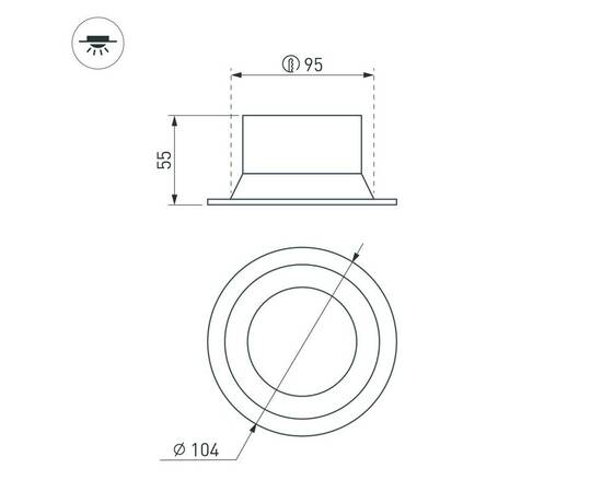 Встраиваемый светильник даунлайт Arlight MS-BREEZE-BUILT-R104-12W Warm2700 (BK, 85 deg, 230V) (IP20, изображение 3