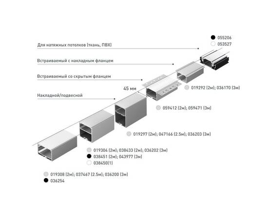 Профиль для гкл Arlight LINIA45-FANTOM-2000 ANOD (Алюминий) 059412, изображение 5
