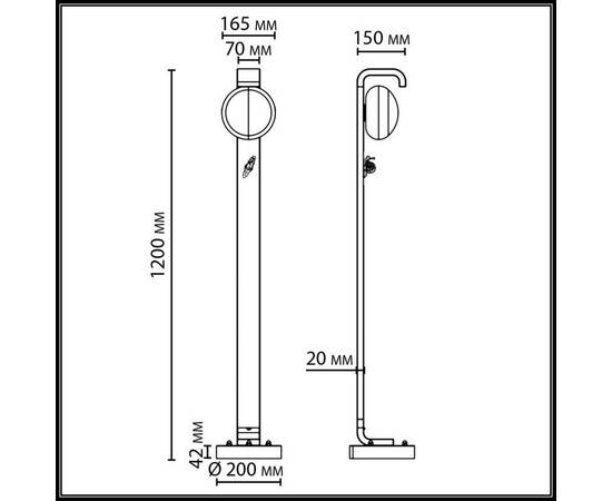 Ландшафтный светильник Odeon Light Nature Luma 5434/1FA, изображение 2