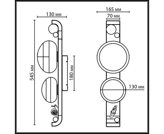 Уличный настенный светильник Odeon Light Nature Luma 5434/2W, изображение 2