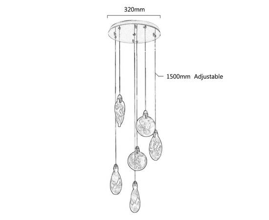 Подвесной светильник Delight Collection Colvin MT9176-6H titanium gold, изображение 6