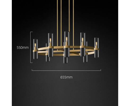 Подвесная люстра Delight Collection Ravelle MT8888-8H antique brass, изображение 3