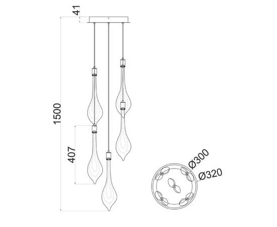 Подвесной светильник Delight Collection P98066-5 antique brass, изображение 5